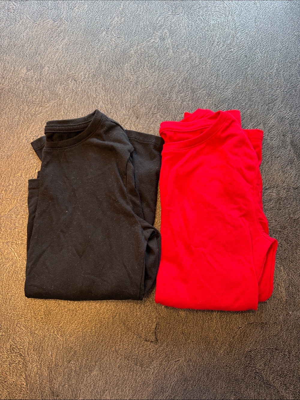 Kids Long Sleeve T-Shirt Set - Black & Red